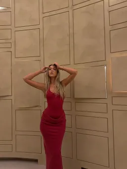 Benni Jade maxi dress in scarlet for rent on The Volte - image 2