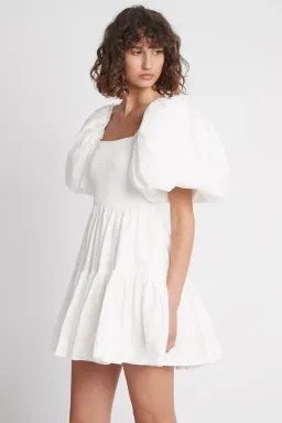 Aje Casa Puff Sleeve Mini Dress in Ivory Size AU 6 / XS for rent on The Volte - image 3