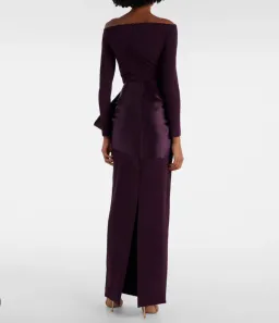 SOLACE LONDON KORI off-shoulder gown Maxi - PURPLE size 12 for rent on The Volte - image 2