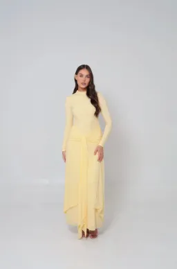 Alaía Muse Azalea Cape Dress in Yellow Size S / AU 8 for rent on The Volte - image 8