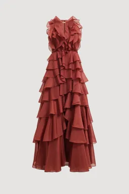 Aje Cleo Gown Size 14 Rust for rent on The Volte - image 4