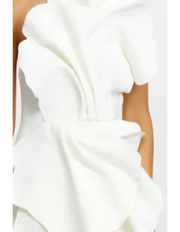 Acler Oake Mini Dress Ivory / White Size 10 for rent on The Volte - image 4