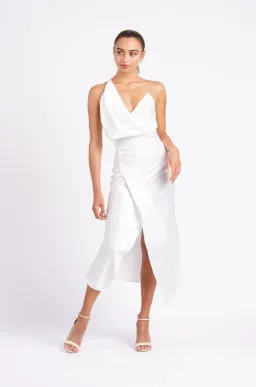 One Fell Swoop Muse Midi Dress, White, Size 10 for rent on The Volte - image 2