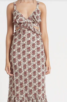 Sir The Label Floré Cut Out Dress Midi Floral | AU 10 for rent on The Volte - image 4
