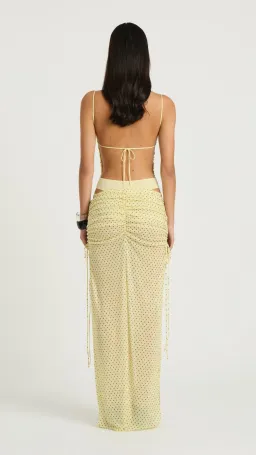 Benni Tanner Bodysuit & Ayla Maxi Skirt in Butter & Butter Micro Polka Size 6 for rent on The Volte - image 2