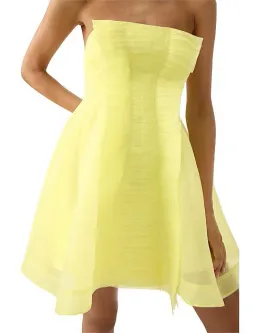 AJE ASTRID STRAPLESS MINI DRESS SOFT LEMON YELLOW SIZE 16 for rent on The Volte - image 2