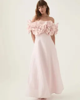 Aje Etta Midi Dress Pastel Pink Size 12 for rent on The Volte - image 1