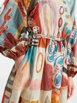 Alemais Michelle Dress Size 16 Printed Ramie Long Sleeve Midi for rent on The Volte - image 4