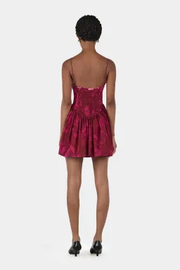 Hansen And Gretel Cordelia Mini Dress Magenta Floral Size 10 for rent on The Volte - image 2
