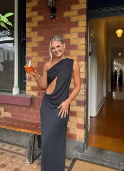 MISHA THE SOLSTICE CUPRO DRESS in BLACK SIZE M / 10 AU for rent on The Volte - image 1