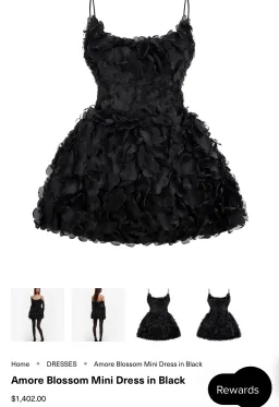 Selezza London - Amore Blossom Mini Dress in Black for rent on The Volte - image 4