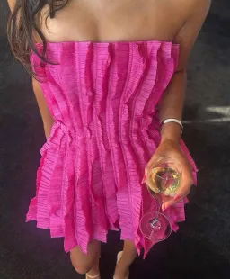 Aje Hybrid Sleeveless Mini Dress Size 8 Fuchsia Rose  for rent on The Volte - image 2