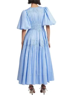 Aje Fallingwater Gathered Midi Dress size 8 Blue for rent on The Volte - image 6