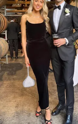 Effie Kats KOI GOWN | Black Velvet for rent on The Volte - image 1