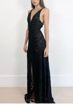 Scanlan Theodore | Black Lace Gown for rent on The Volte - image 1