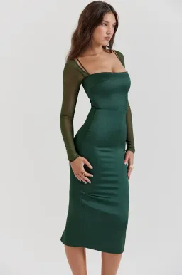 House of CB Ellica satin midi dress, size S for rent on The Volte - image 1
