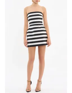 Rebecca Vallance Irene striped mini dress, Size 8 for rent on The Volte - image 1