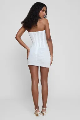 LEAU Mira Mesh Corset Dress - White size small for rent on The Volte - image 4