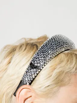 Prada Black Crystal-Embellished Silk Headband for rent on The Volte - image 2