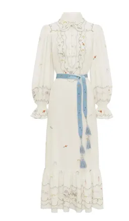 ALEMAIS GIULIA EMBROIDERED MIDI DRESS  BOHO SIZE AU 12 fit 14 for rent on The Volte - image 6