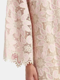 Zimmermann Ottie Baby Pink Lace Midi Dress Size 3 AU 14 / US 10 Scalloped Long Sleeve Cotton Shift for rent on The Volte - image 5