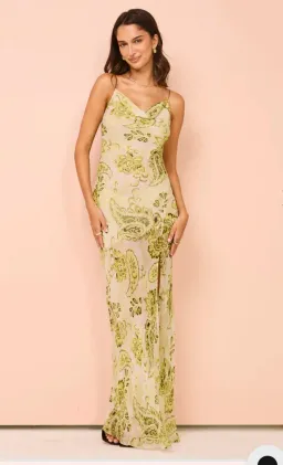  BEC & BRIDGE LYLOU MAXI DRESS LEMON PAISLEY SIZE 8 for rent on The Volte - image 3