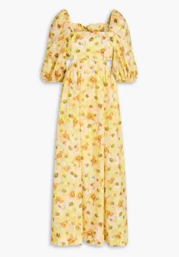 Zimmermann Lightburst Cut Out Midi Dress Yellow | Size 2 AU 12  for rent on The Volte - image 1