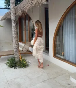 Arcina Ori Juliette Halter and Skirt Set Cream Size S / AU 8 for rent on The Volte - image 6