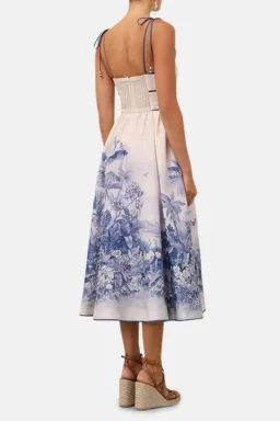 Zimmermann Wylie Picnic Dress in Blue Palm Size 1/AU 10 for rent on The Volte - image 2