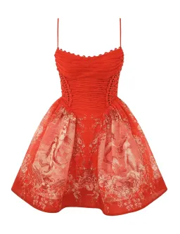 Zimmermann Rebellion Beaded Mini Dress Red Size 0 / 8 for rent on The Volte - image 1