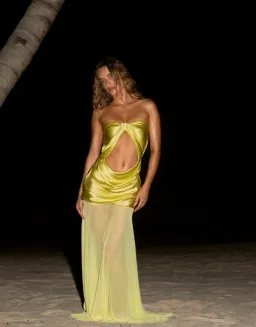 Julietta Dress - Chartreuse for rent on The Volte - image 1