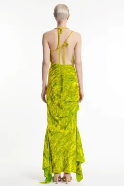 A.W.A.K.E Mode Asymmetrical dress in Citron, Size 34 for rent on The Volte - image 3