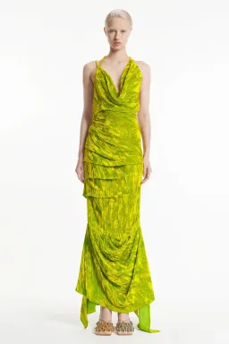 A.W.A.K.E Mode Asymmetrical dress in Citron, Size 34 for rent on The Volte - image 1