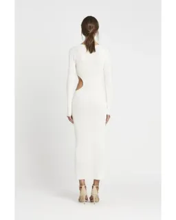 Sir The Label Marcelle Long Sleeve Knit Dress Midi White Size AU 6 for rent on The Volte - image 3