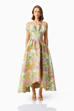 Elliatt Laurel Sleeveless Dress size L / 12 Green Floral for rent on The Volte - image 1