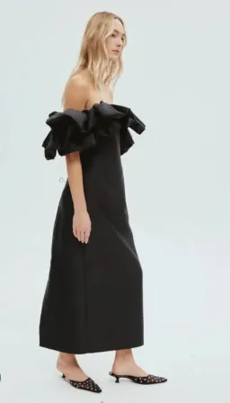 Alemais Suzi Off Shoulder Midi Dress Black Size 6 for rent on The Volte - image 3