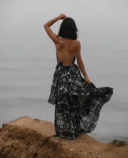 AJE Sienna Maxi Halter Dress Gown Gala Black Spot SZ 10 for rent on The Volte - image 7