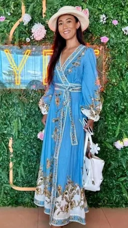 Zimmerman Chintz Wrap Midi Dress in Blue Daisy Floral 0 / 10 for rent on The Volte - image 11