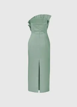 Justin Tong Rory Pleated Gown Size 10 for rent on The Volte - image 6