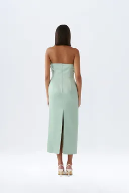 Justin Tong Rory Pleated Gown Size 10 for rent on The Volte - image 4