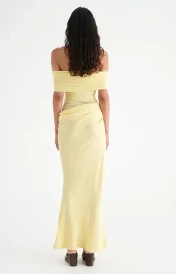 BENNI Nico Off Shoulder Maxi Dress Butter Size 12 for rent on The Volte - image 2