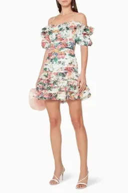 Zimmermann Allia Pintuck Floral Mini Dress Size 0 / AU 6-8 for rent on The Volte - image 2