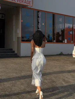 Shona Joy Luminous Lace Bustier & Maxi Skirt - Size 4 Top & Size 6 Skirt for rent on The Volte - image 4