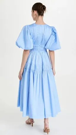 Aje Fallingwater Ruched Midi Dress Pastel Blue Size AU 12 for rent on The Volte - image 3