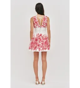 Aje Casia Mini Dress Rose Ink Red Size AU 10 for rent on The Volte - image 3