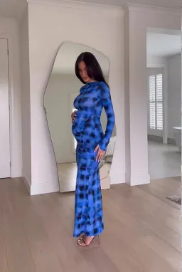Suboo SHIBORI LONG SLEEVE ROUCHED MAXI DRESS - size S for rent on The Volte - image 3