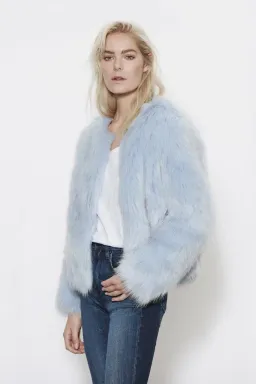 Unreal Fur Dream Jacket Pastel Blue for rent on The Volte - image 1