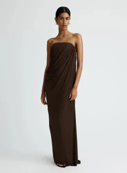 Anna Quan Zella Dress Espresso AU Size 8 for rent on The Volte - image 1