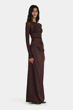 Hansen And Gretel Amy Maxi Dress Chocolate Brown Size 10 for rent on The Volte - image 4