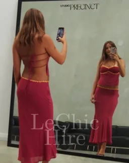 I AM DELILAH | JEMIMA MIDI SET | WINE | SIZE S (AU 8) for rent on The Volte - image 1